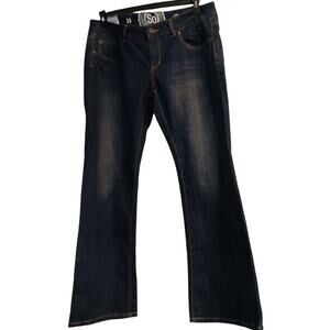 SO Brand Dark Wash Bootcut Jeans Juniors Plus Size 15 NEW Fading Down the Leg